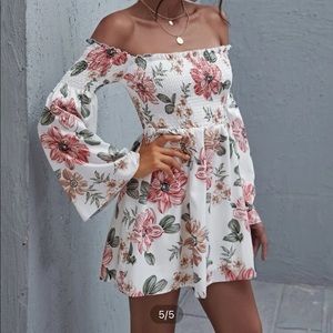 Off the shoulder floral print summer dress